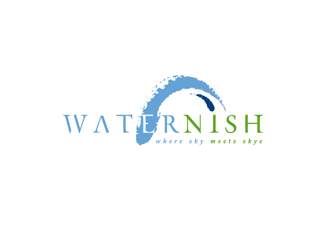 Visit Waternish (a visitor destination group) required a logo to convey the uniqueness of its northerly location on the Isle of Skye.